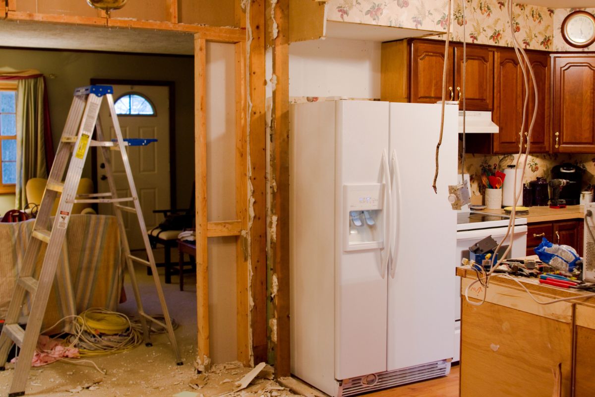 interior kitchen demolition