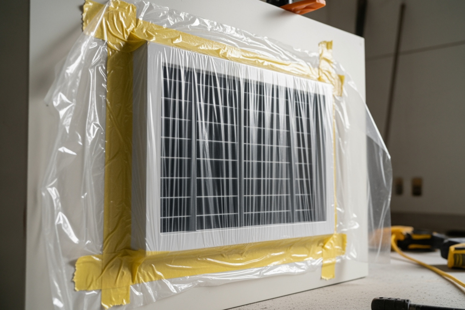 Sealed air vent system with fresh air intake and filtration for maintaining controlled airflow during environmental remediation.
